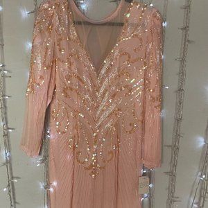 Vintage Pink A.J. Bari Beaded Dress